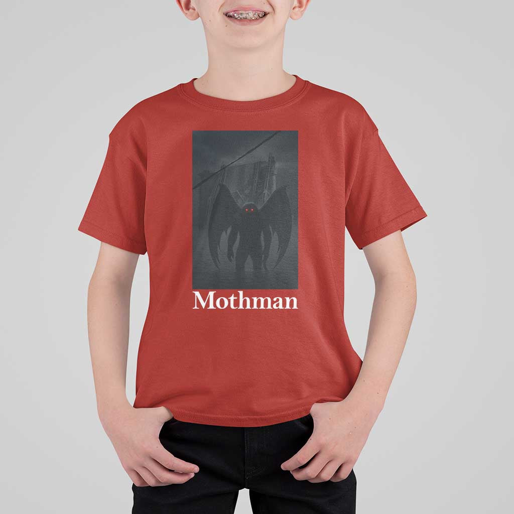 Mothman T Shirt For Kid Folklore Cryptid Gift Silver Bridge West Virginia - Wonder Print Shop