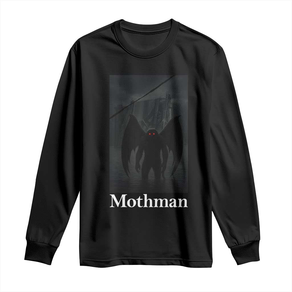Mothman Long Sleeve Shirt Folklore Cryptid Gift Silver Bridge West Virginia - Wonder Print Shop