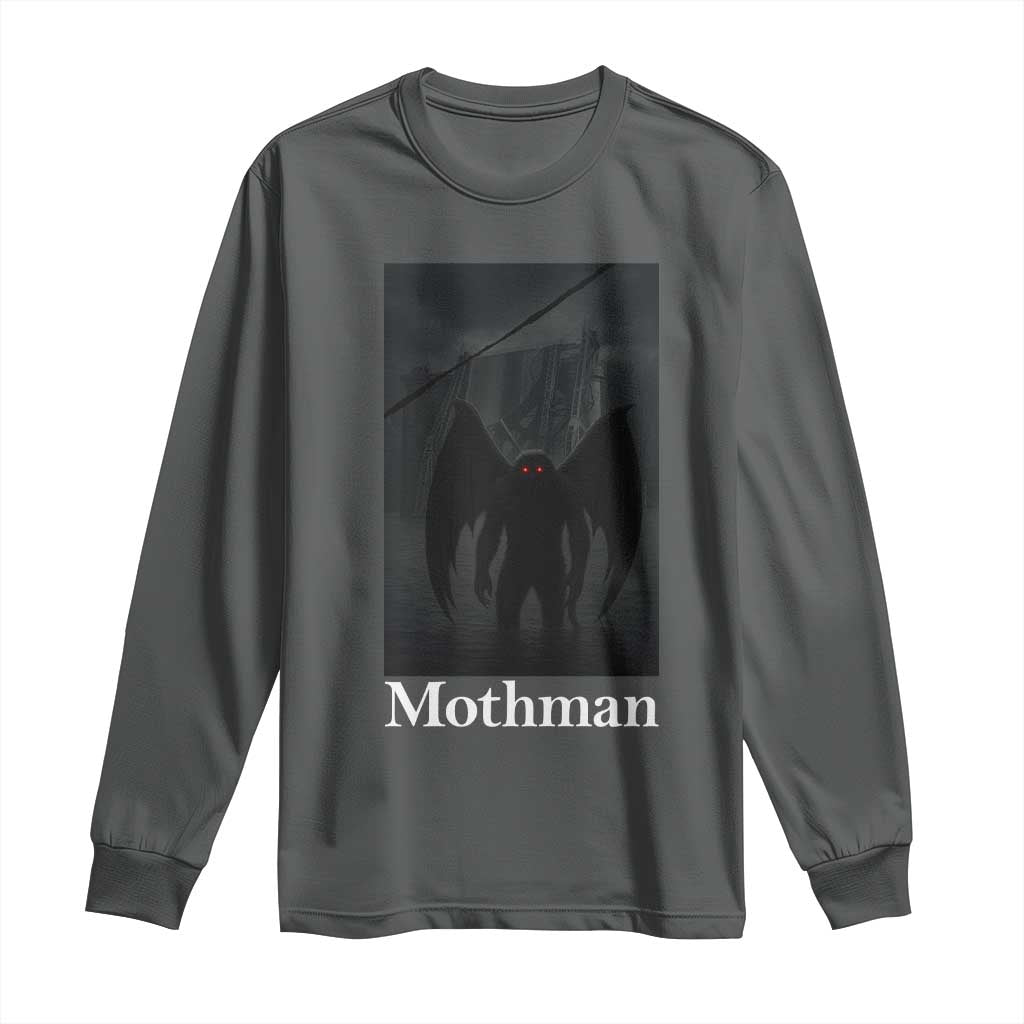 Mothman Long Sleeve Shirt Folklore Cryptid Gift Silver Bridge West Virginia - Wonder Print Shop