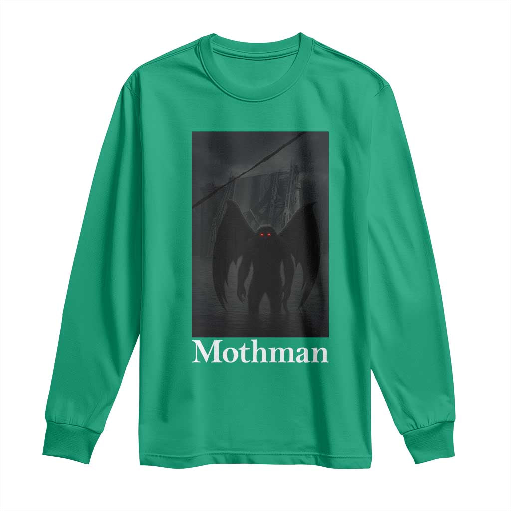 Mothman Long Sleeve Shirt Folklore Cryptid Gift Silver Bridge West Virginia - Wonder Print Shop