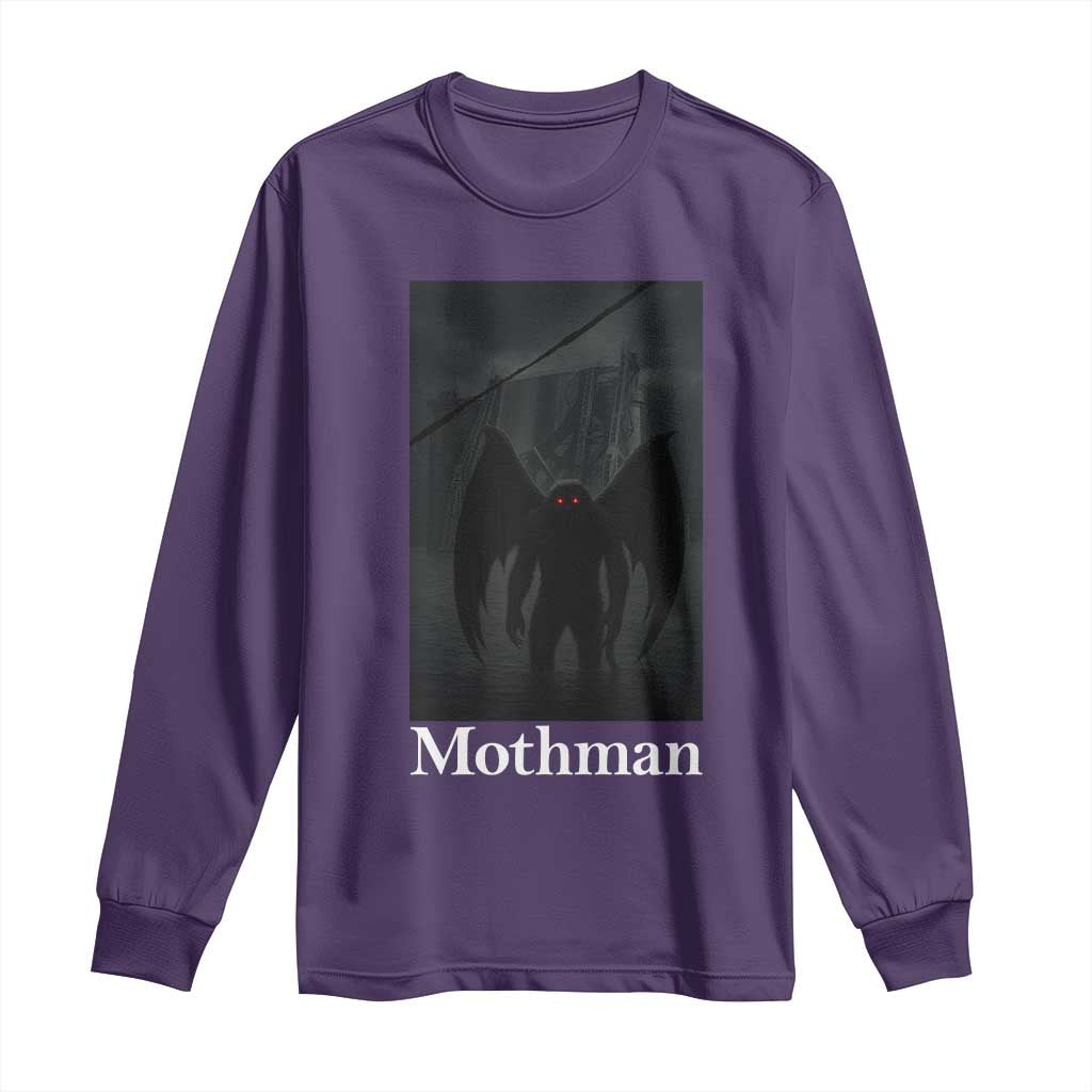 Mothman Long Sleeve Shirt Folklore Cryptid Gift Silver Bridge West Virginia - Wonder Print Shop
