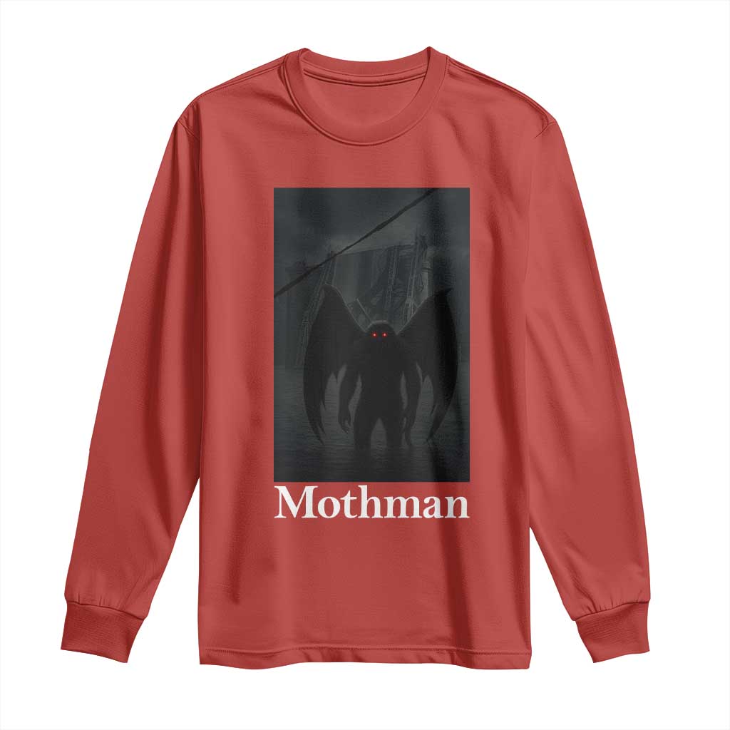 Mothman Long Sleeve Shirt Folklore Cryptid Gift Silver Bridge West Virginia - Wonder Print Shop