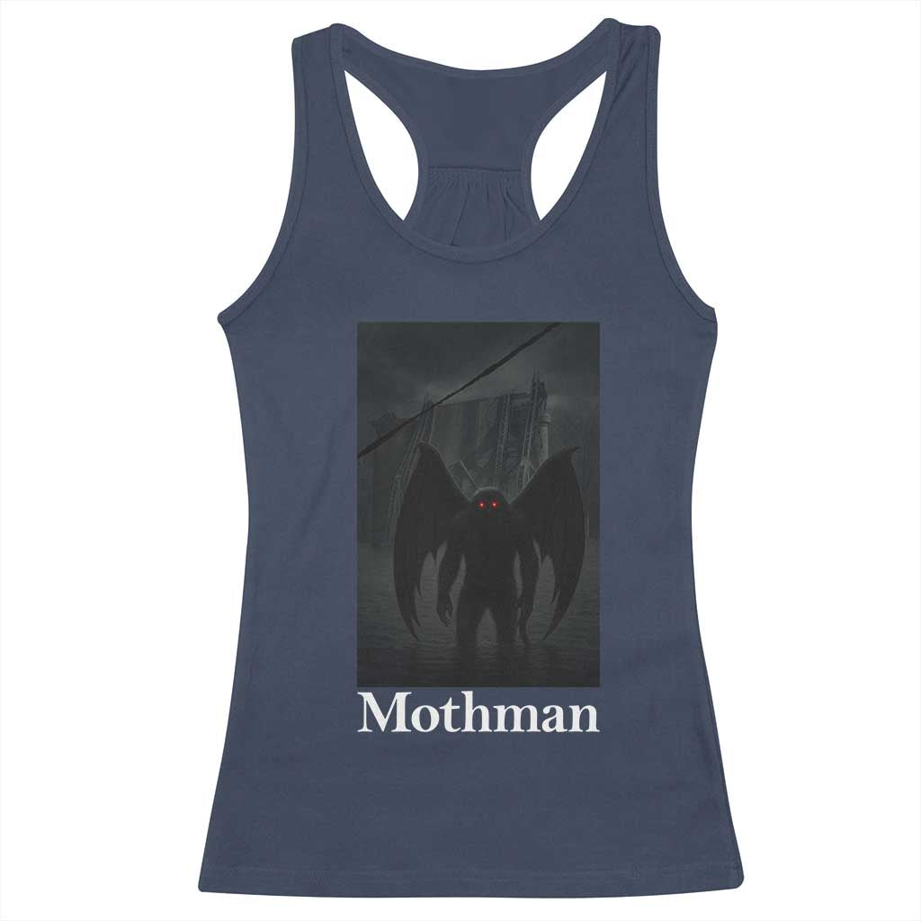 Mothman Racerback Tank Top Folklore Cryptid Gift Silver Bridge West Virginia - Wonder Print Shop