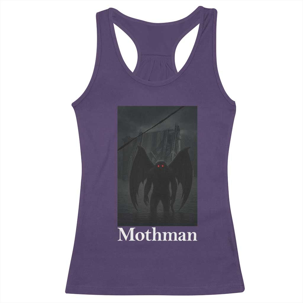 Mothman Racerback Tank Top Folklore Cryptid Gift Silver Bridge West Virginia - Wonder Print Shop