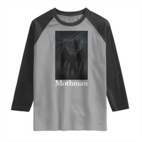 Mothman Raglan Shirt Folklore Cryptid Gift Silver Bridge West Virginia - Wonder Print Shop