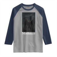Mothman Raglan Shirt Folklore Cryptid Gift Silver Bridge West Virginia - Wonder Print Shop
