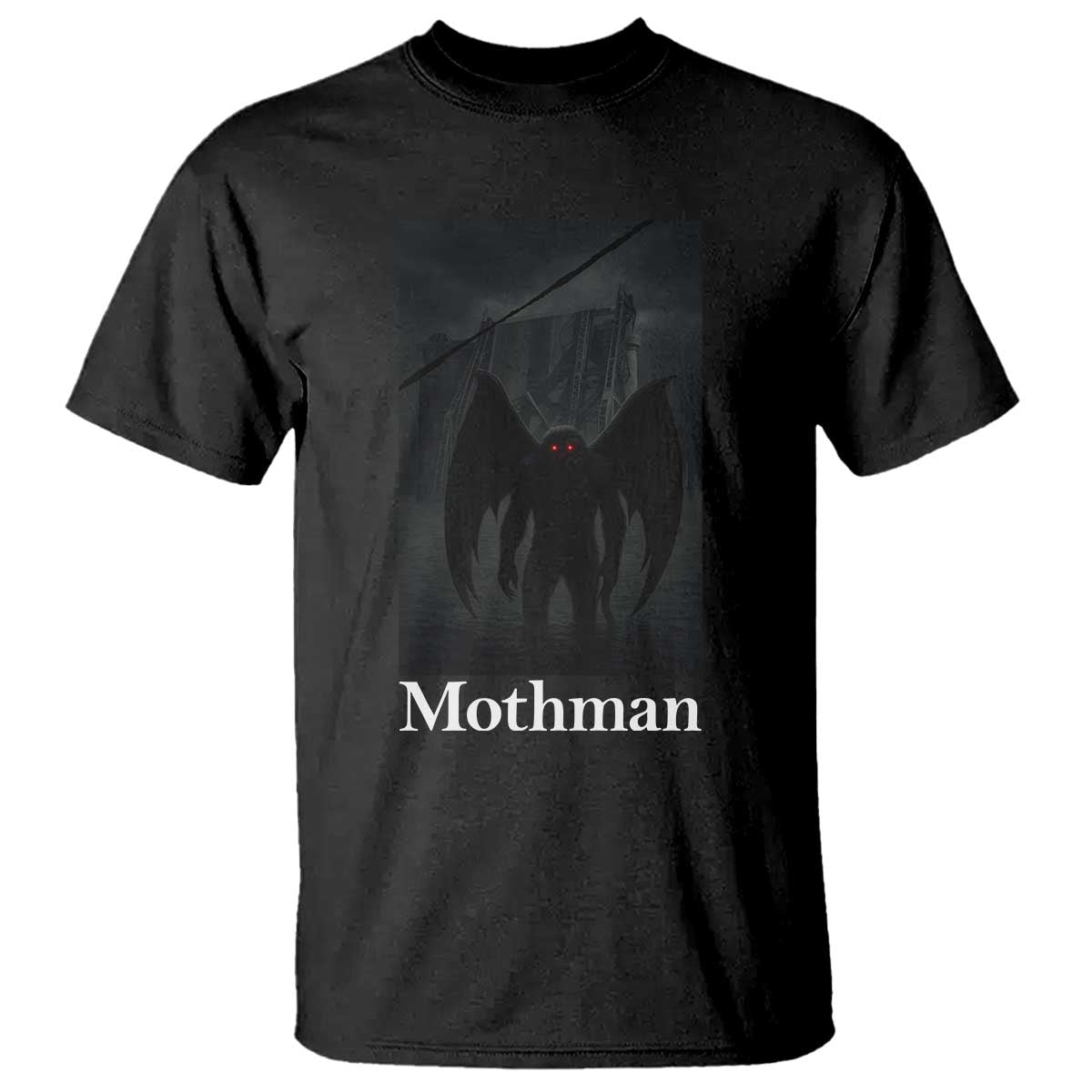 Mothman T Shirt Folklore Cryptid Gift Silver Bridge West Virginia - Wonder Print Shop