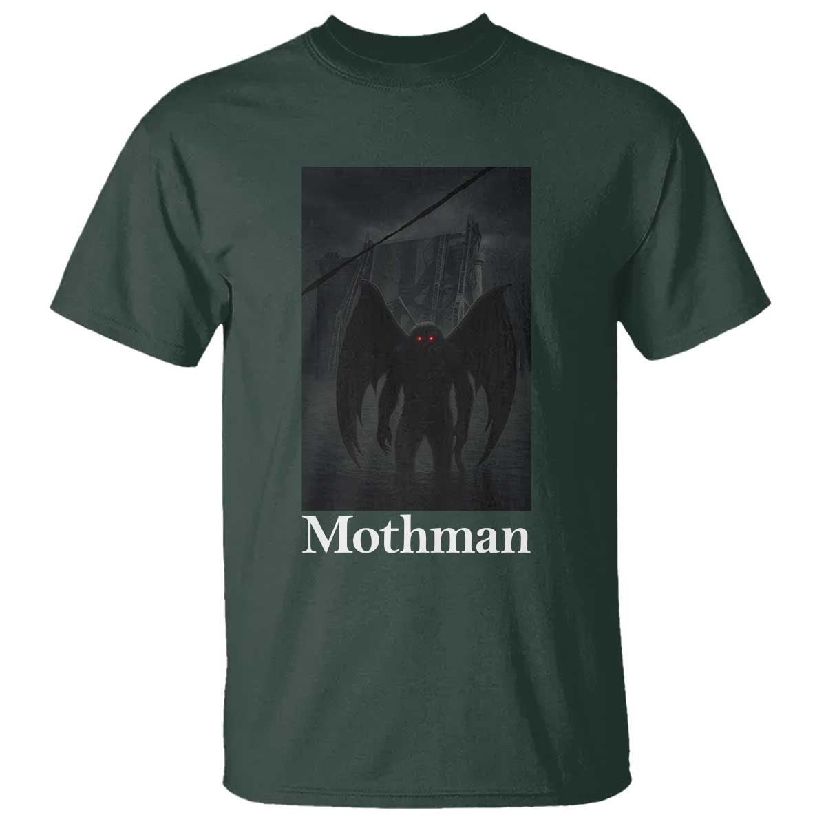 Mothman T Shirt Folklore Cryptid Gift Silver Bridge West Virginia - Wonder Print Shop