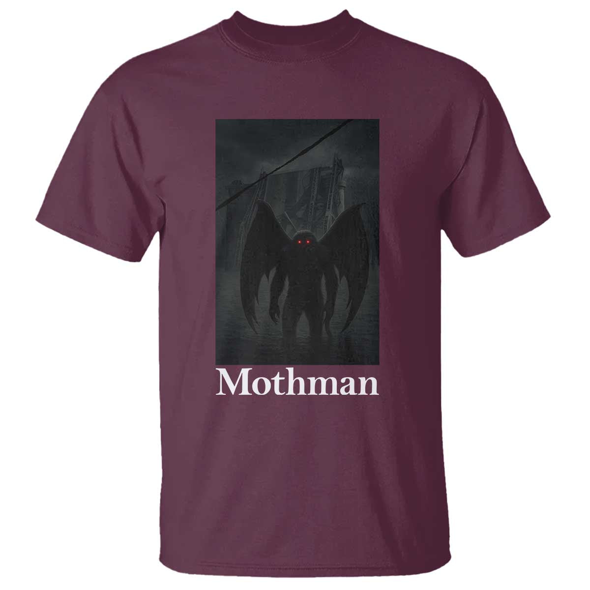 Mothman T Shirt Folklore Cryptid Gift Silver Bridge West Virginia - Wonder Print Shop