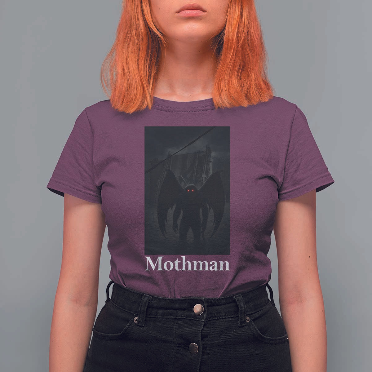 Mothman T Shirt For Women Folklore Cryptid Gift Silver Bridge West Virginia - Wonder Print Shop