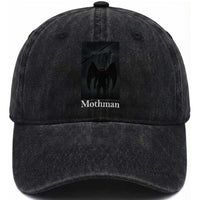 Mothman Washed Cotton Baseball Cap Folklore Cryptid Gift Silver Bridge West Virginia