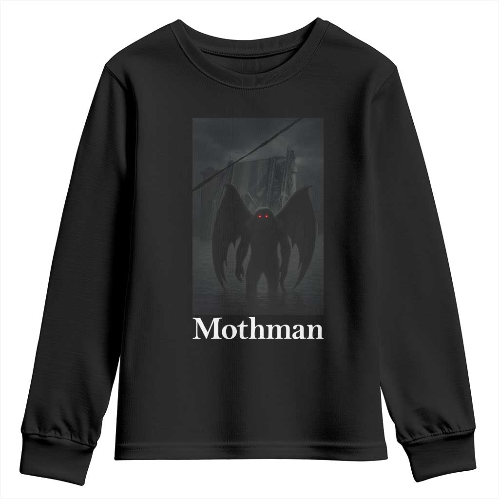 Mothman Youth Sweatshirt Folklore Cryptid Gift Silver Bridge West Virginia - Wonder Print Shop
