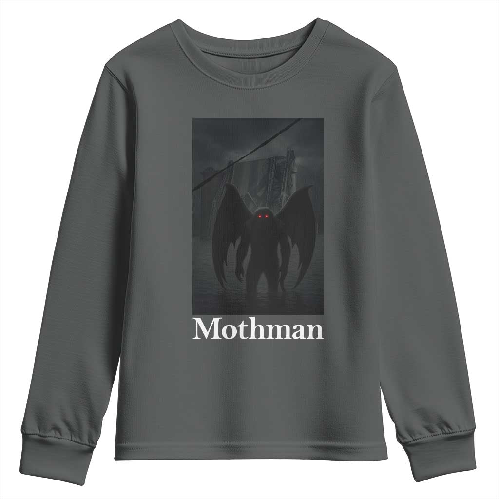 Mothman Youth Sweatshirt Folklore Cryptid Gift Silver Bridge West Virginia - Wonder Print Shop