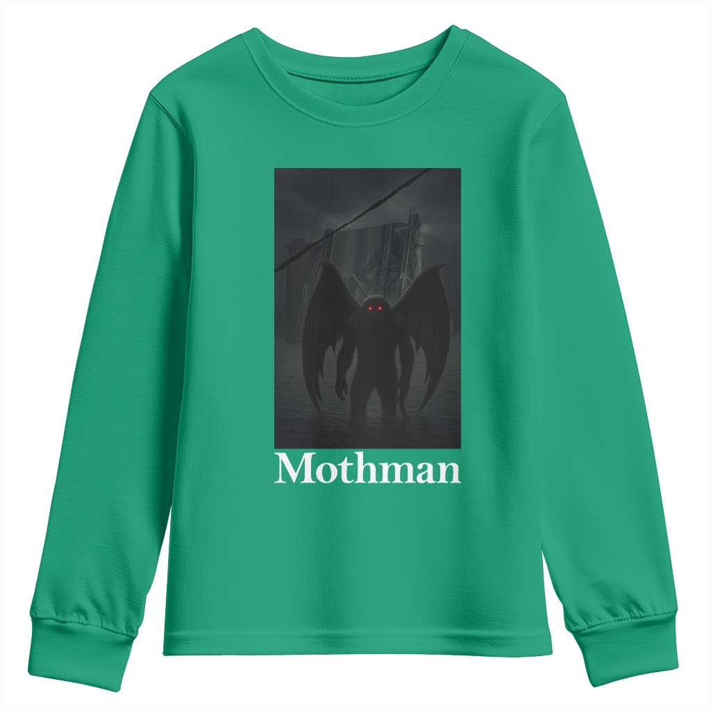 Mothman Youth Sweatshirt Folklore Cryptid Gift Silver Bridge West Virginia - Wonder Print Shop