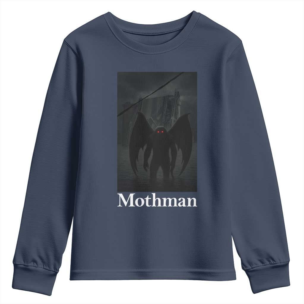 Mothman Youth Sweatshirt Folklore Cryptid Gift Silver Bridge West Virginia - Wonder Print Shop