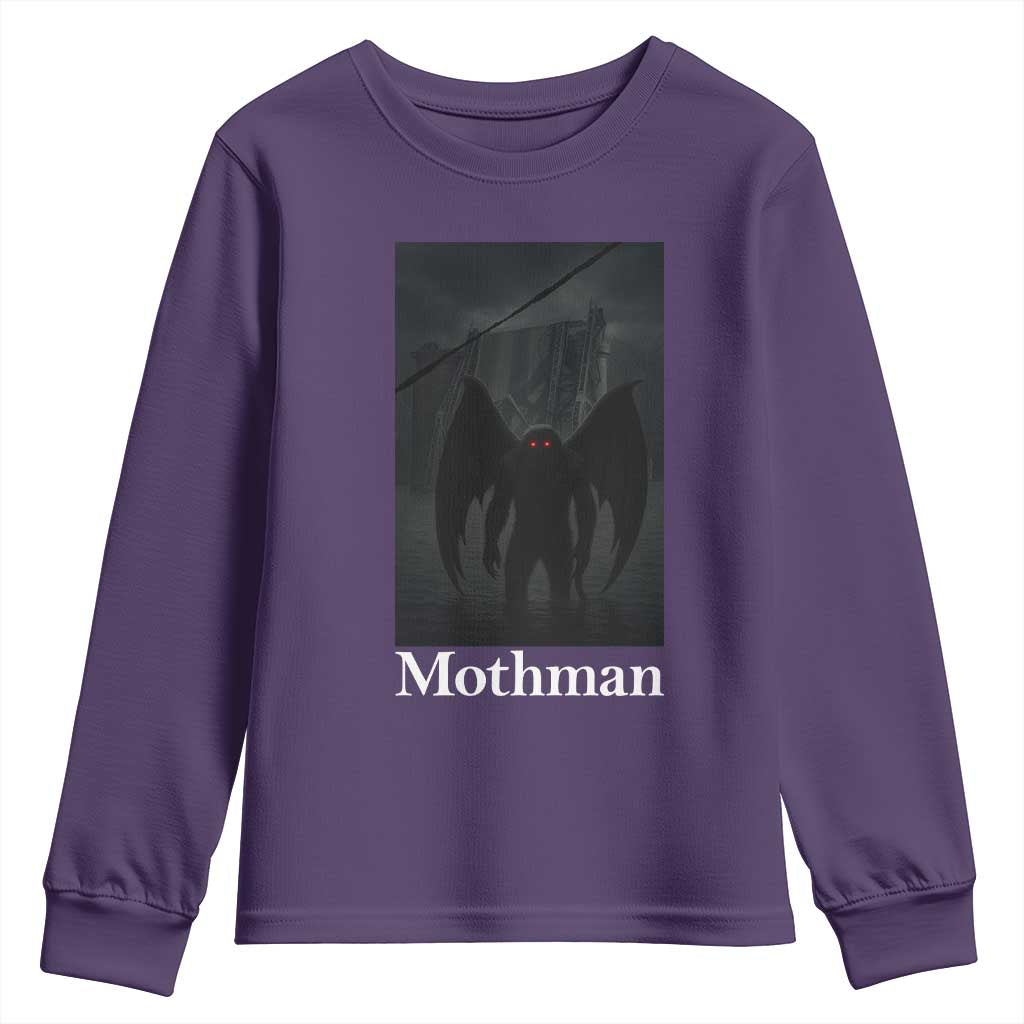 Mothman Youth Sweatshirt Folklore Cryptid Gift Silver Bridge West Virginia - Wonder Print Shop