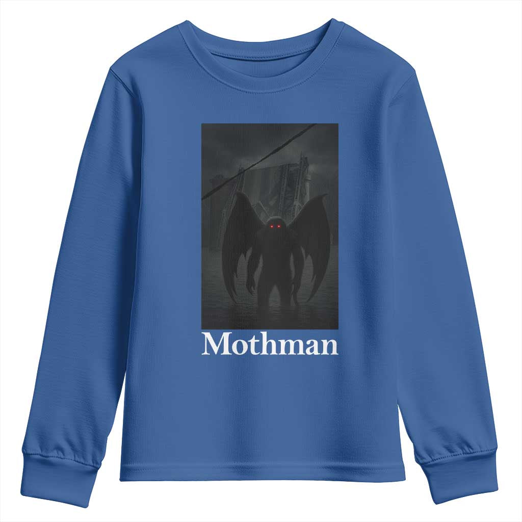 Mothman Youth Sweatshirt Folklore Cryptid Gift Silver Bridge West Virginia - Wonder Print Shop