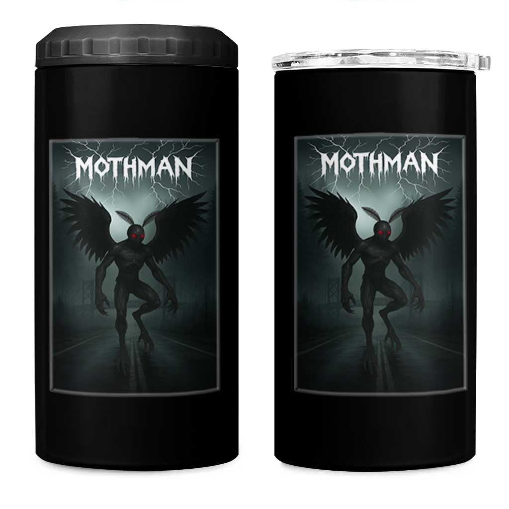 Mothman 4 in 1 Can Cooler Tumbler Folklore Gothic Horror Cryptid Gift