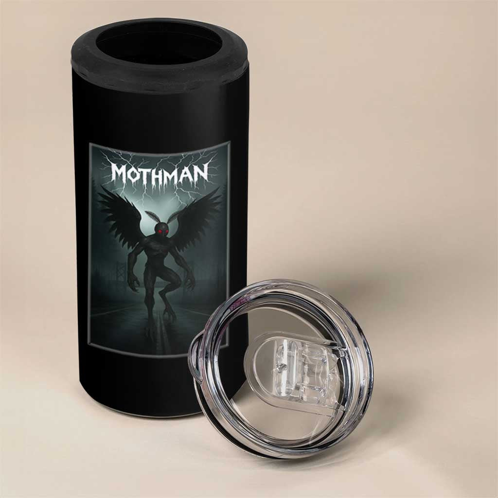 Mothman 4 in 1 Can Cooler Tumbler Folklore Gothic Horror Cryptid Gift