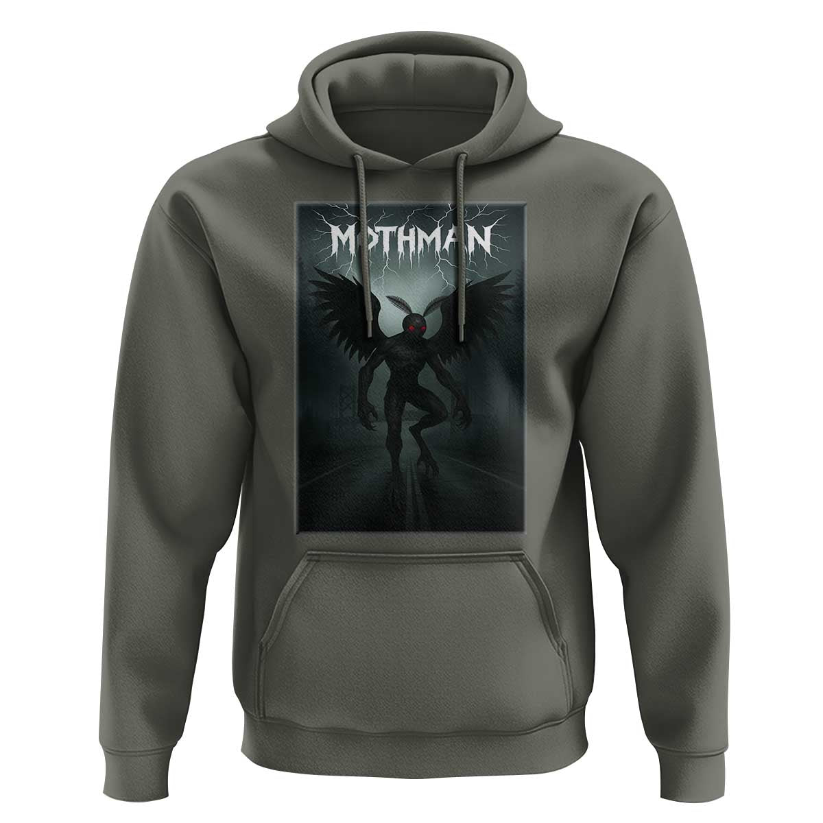 Mothman Hoodie Folklore Gothic Horror Cryptid Gift - Wonder Print Shop
