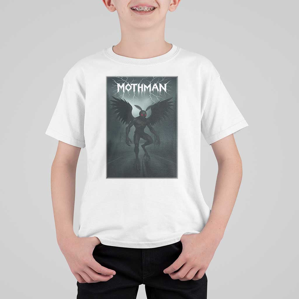Mothman T Shirt For Kid Folklore Gothic Horror Cryptid Gift - Wonder Print Shop