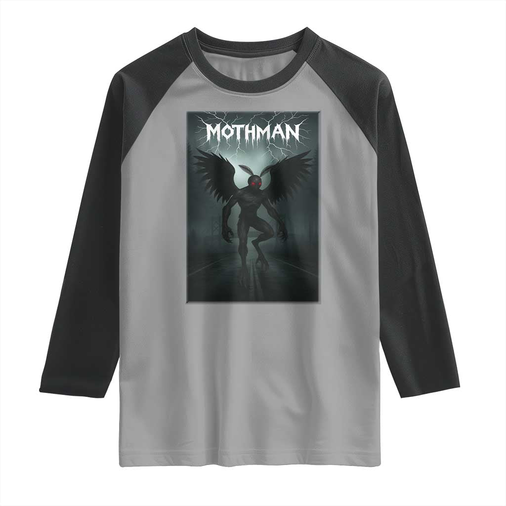 Mothman Raglan Shirt Folklore Gothic Horror Cryptid Gift - Wonder Print Shop
