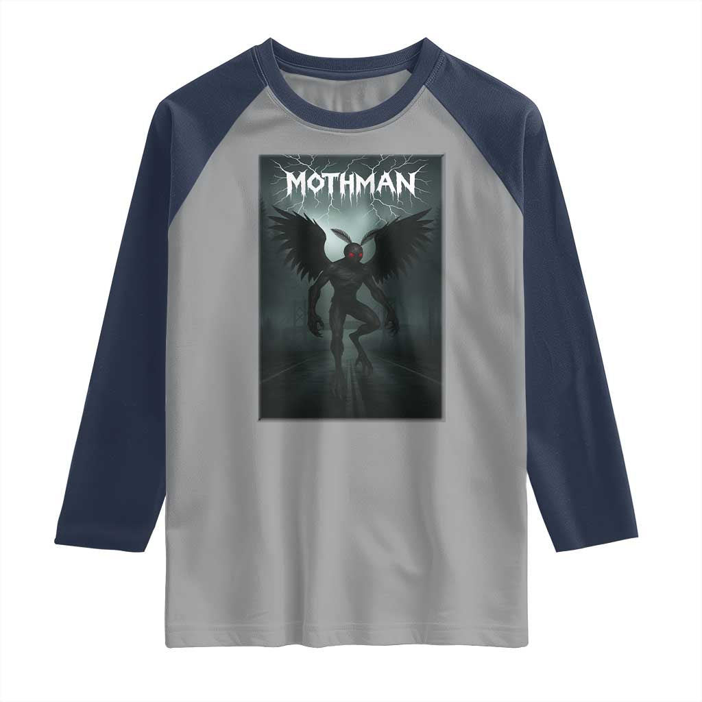 Mothman Raglan Shirt Folklore Gothic Horror Cryptid Gift - Wonder Print Shop