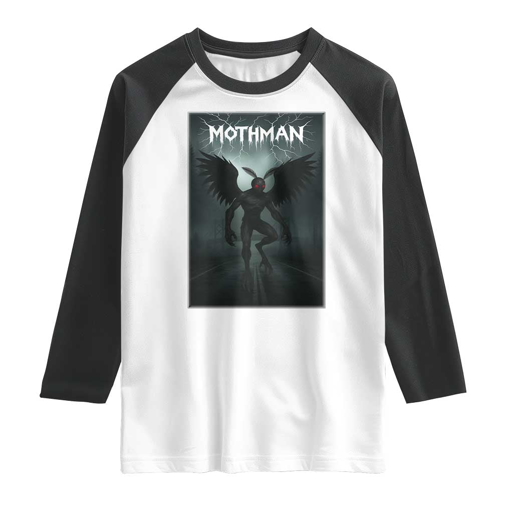 Mothman Raglan Shirt Folklore Gothic Horror Cryptid Gift - Wonder Print Shop