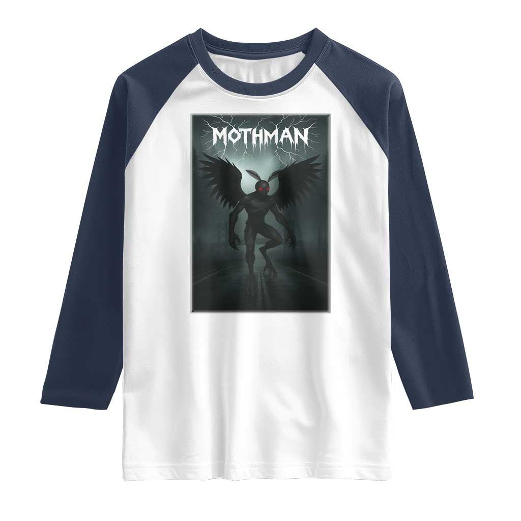 Mothman Raglan Shirt Folklore Gothic Horror Cryptid Gift - Wonder Print Shop