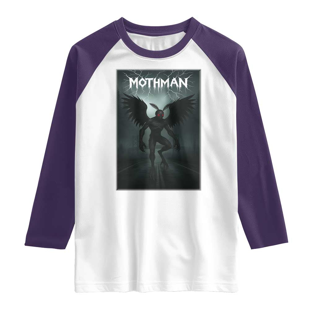 Mothman Raglan Shirt Folklore Gothic Horror Cryptid Gift - Wonder Print Shop