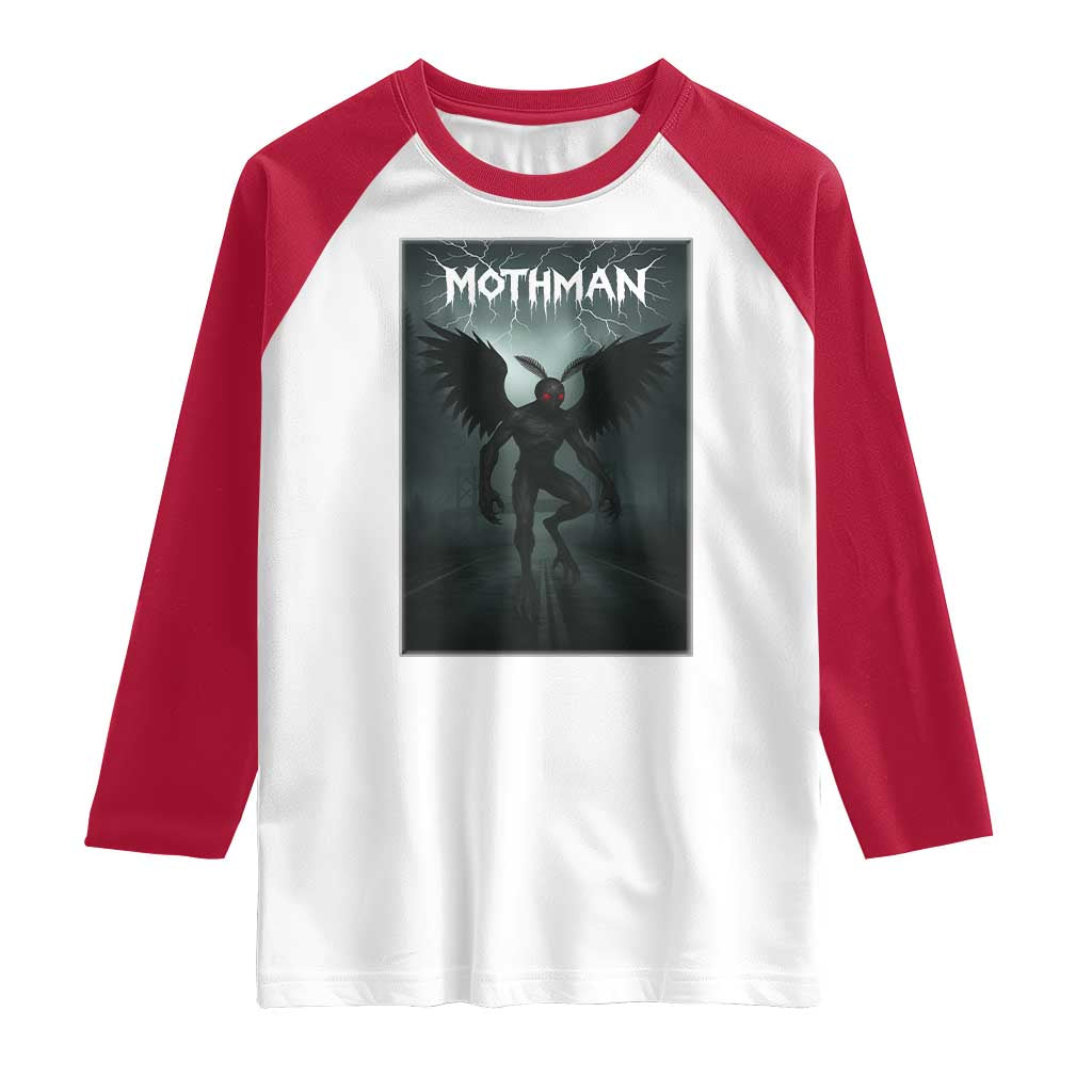 Mothman Raglan Shirt Folklore Gothic Horror Cryptid Gift - Wonder Print Shop