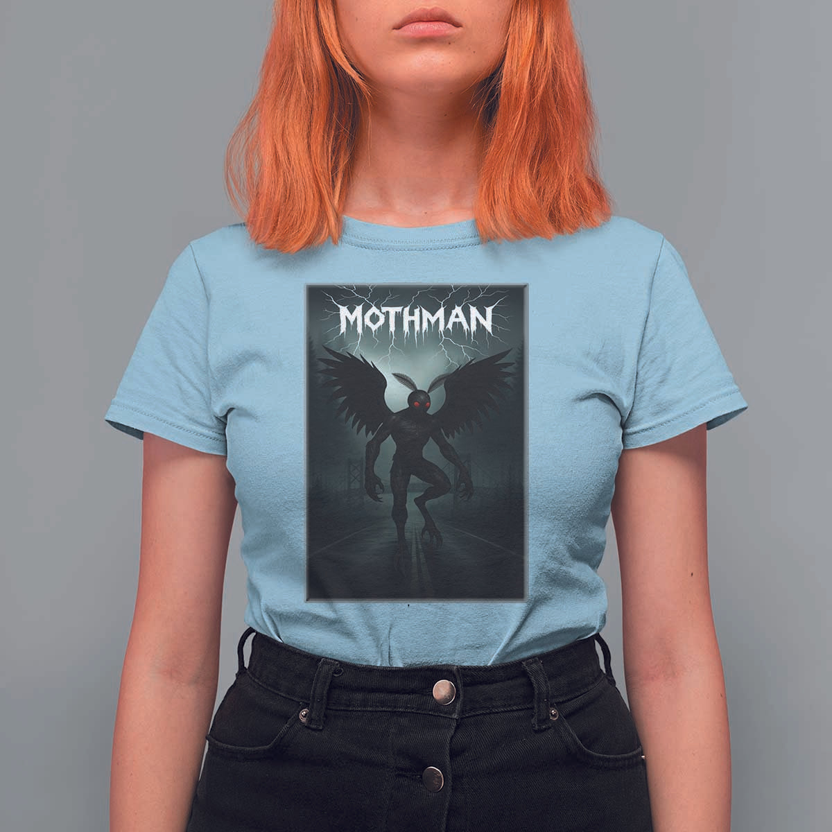 Mothman T Shirt For Women Folklore Gothic Horror Cryptid Gift - Wonder Print Shop