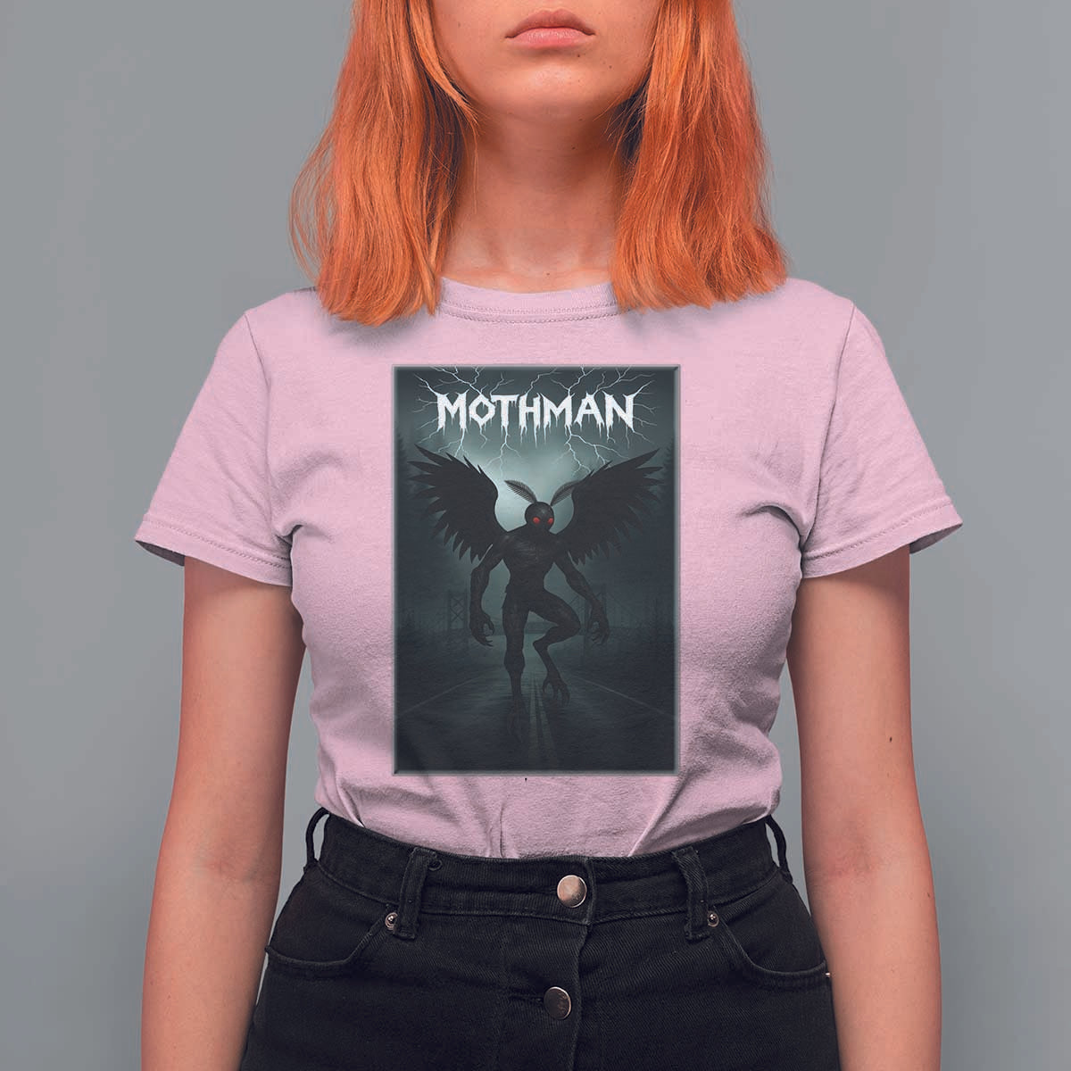 Mothman T Shirt For Women Folklore Gothic Horror Cryptid Gift - Wonder Print Shop