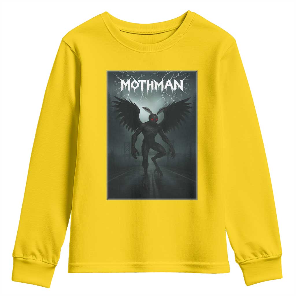 Mothman Youth Sweatshirt Folklore Gothic Horror Cryptid Gift - Wonder Print Shop