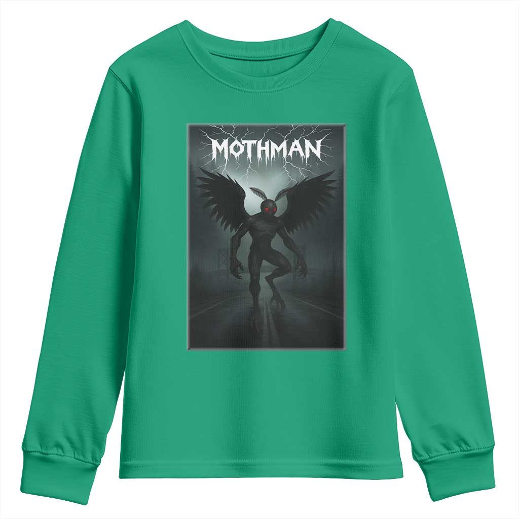 Mothman Youth Sweatshirt Folklore Gothic Horror Cryptid Gift - Wonder Print Shop