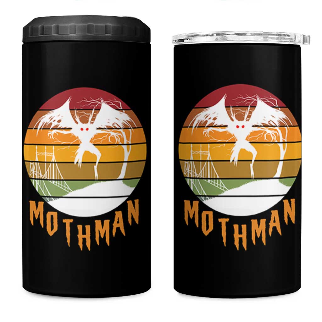 Mothman 4 in 1 Can Cooler Tumbler Retro Vintage Cryptid Gothic Horror Gift