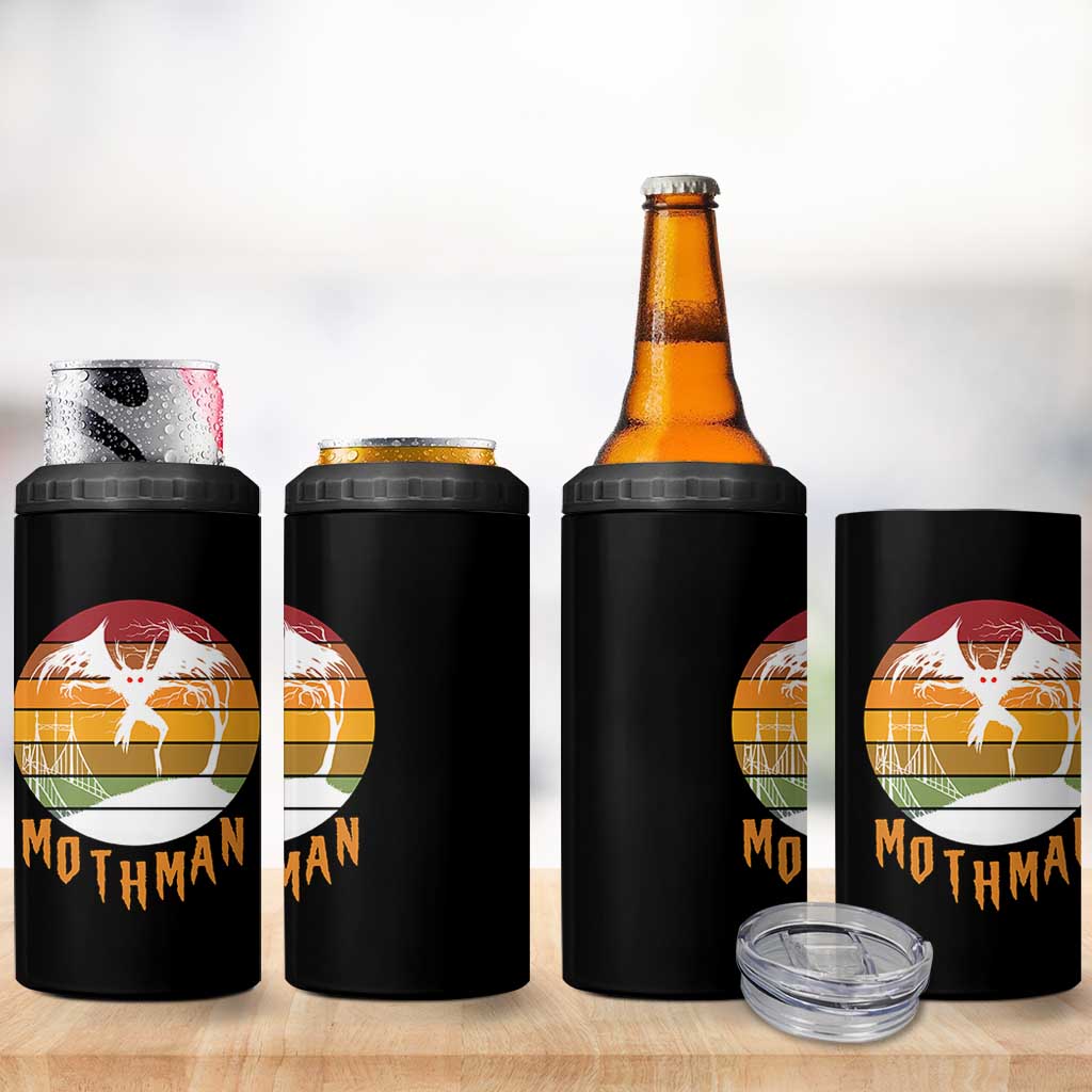 Mothman 4 in 1 Can Cooler Tumbler Retro Vintage Cryptid Gothic Horror Gift