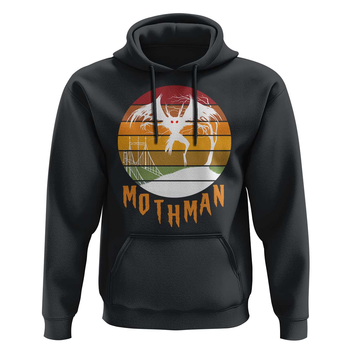 Mothman Hoodie Retro Vintage Cryptid Gothic Horror Gift - Wonder Print Shop