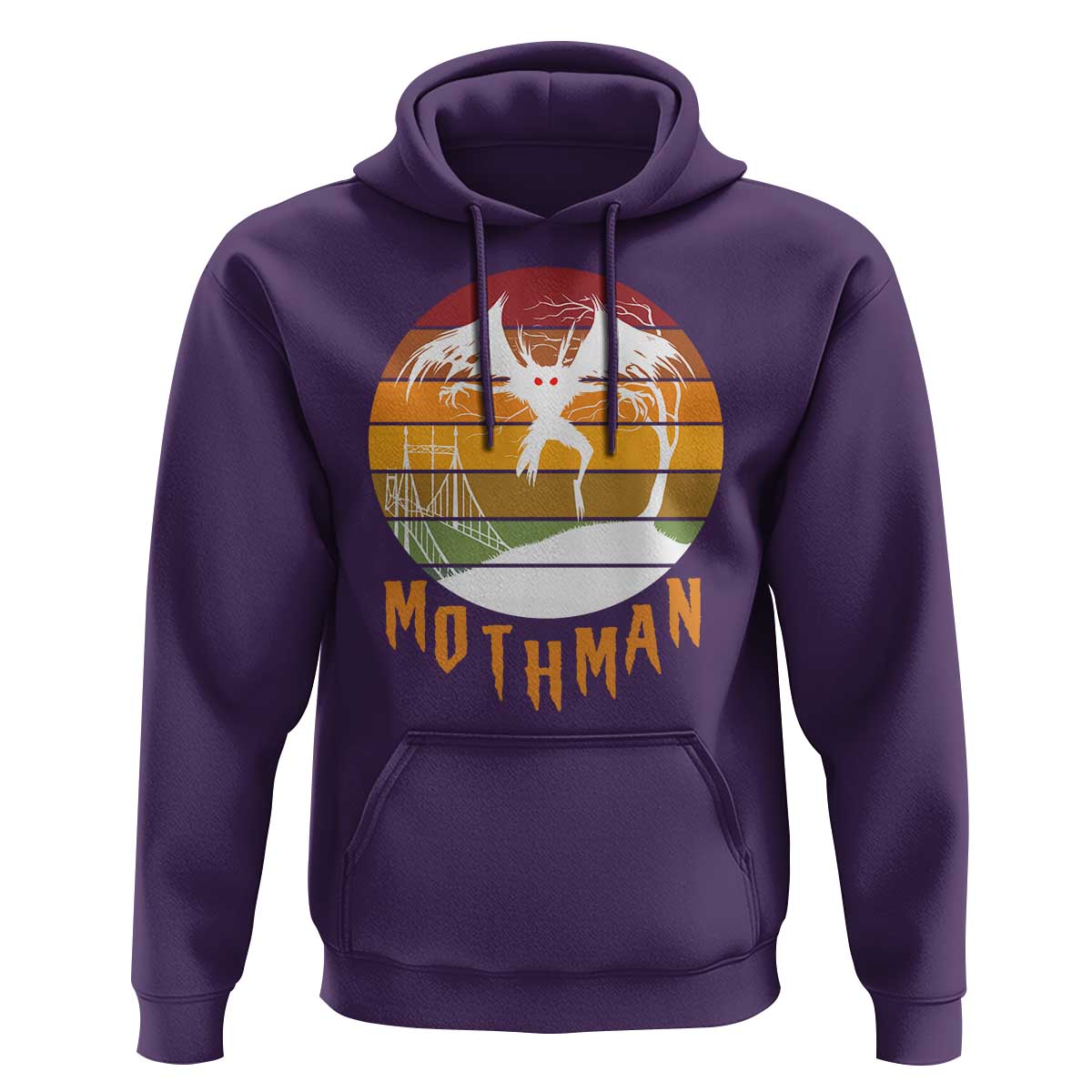 Mothman Hoodie Retro Vintage Cryptid Gothic Horror Gift - Wonder Print Shop