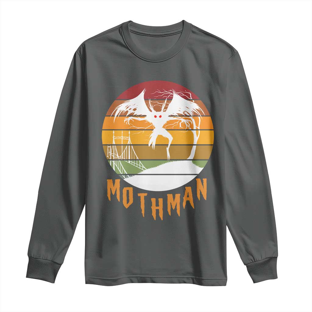 Mothman Long Sleeve Shirt Retro Vintage Cryptid Gothic Horror Gift - Wonder Print Shop