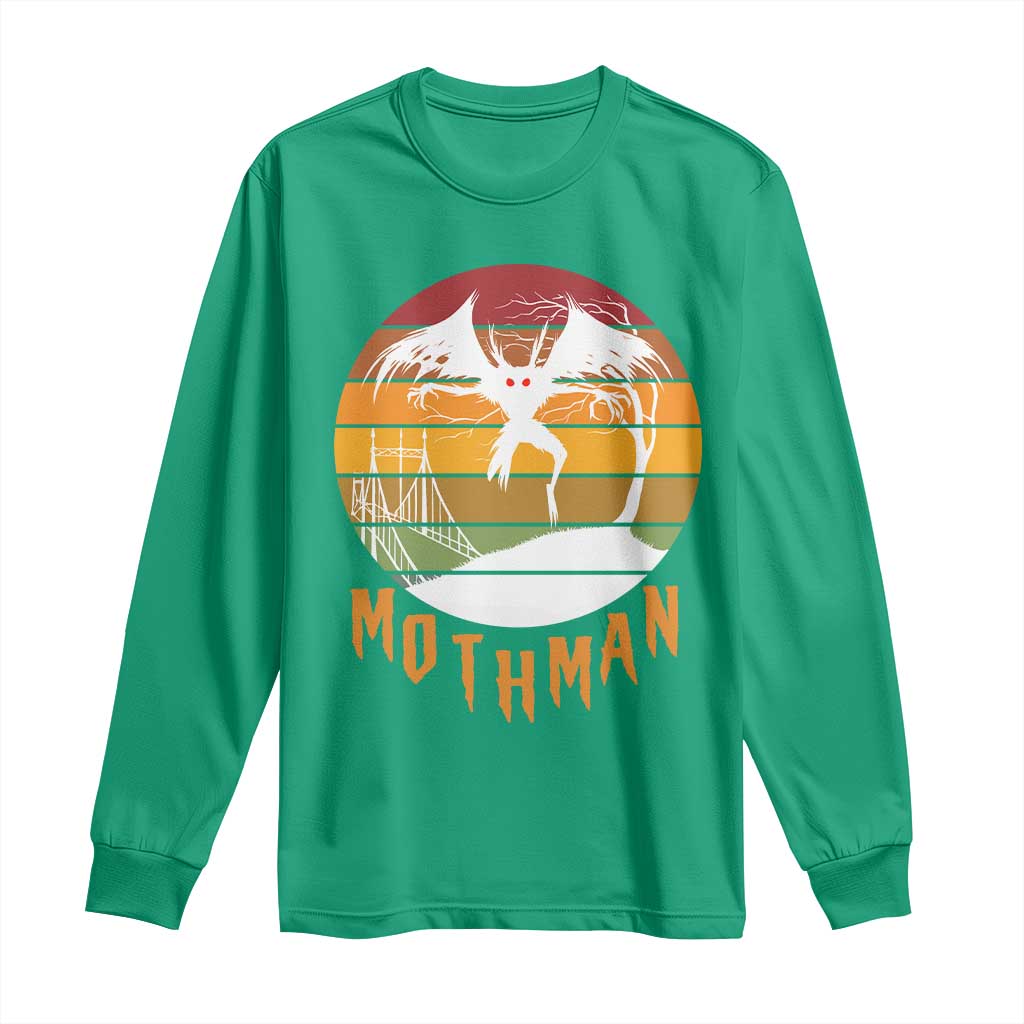 Mothman Long Sleeve Shirt Retro Vintage Cryptid Gothic Horror Gift - Wonder Print Shop