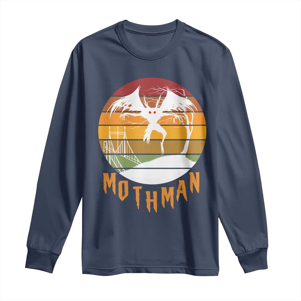 Mothman Long Sleeve Shirt Retro Vintage Cryptid Gothic Horror Gift - Wonder Print Shop