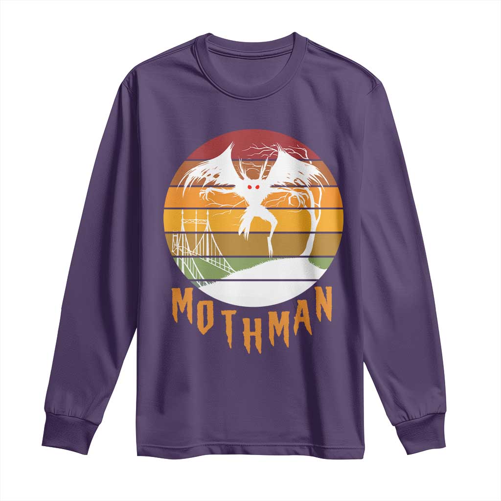 Mothman Long Sleeve Shirt Retro Vintage Cryptid Gothic Horror Gift - Wonder Print Shop