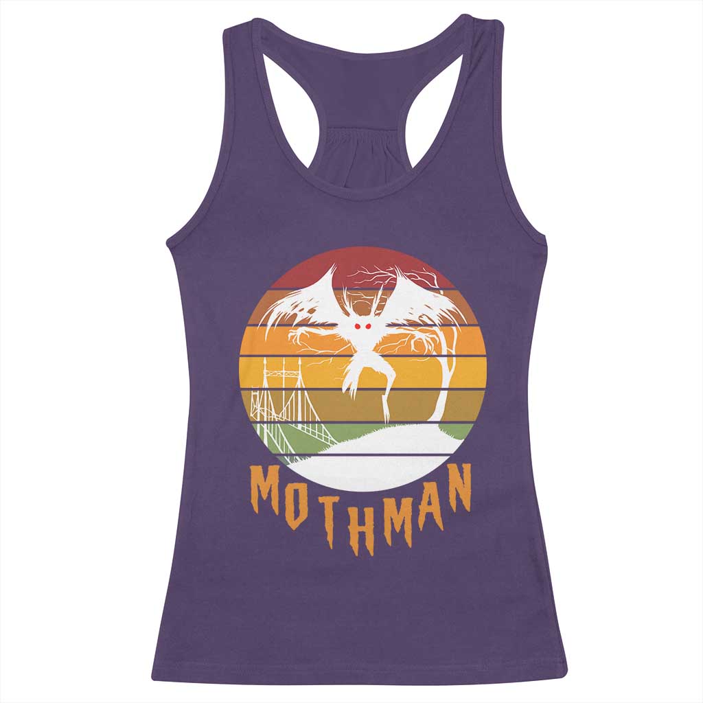 Mothman Racerback Tank Top Retro Vintage Cryptid Gothic Horror Gift - Wonder Print Shop