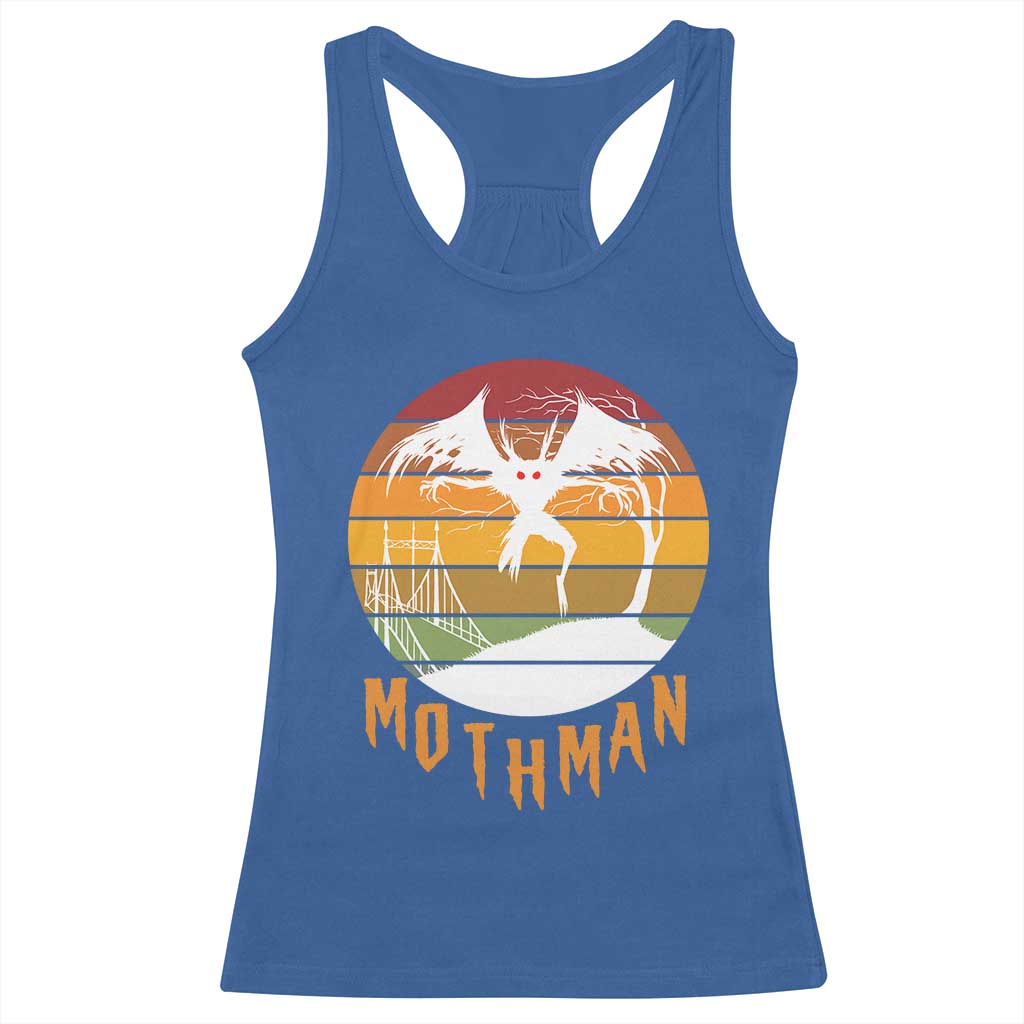 Mothman Racerback Tank Top Retro Vintage Cryptid Gothic Horror Gift - Wonder Print Shop