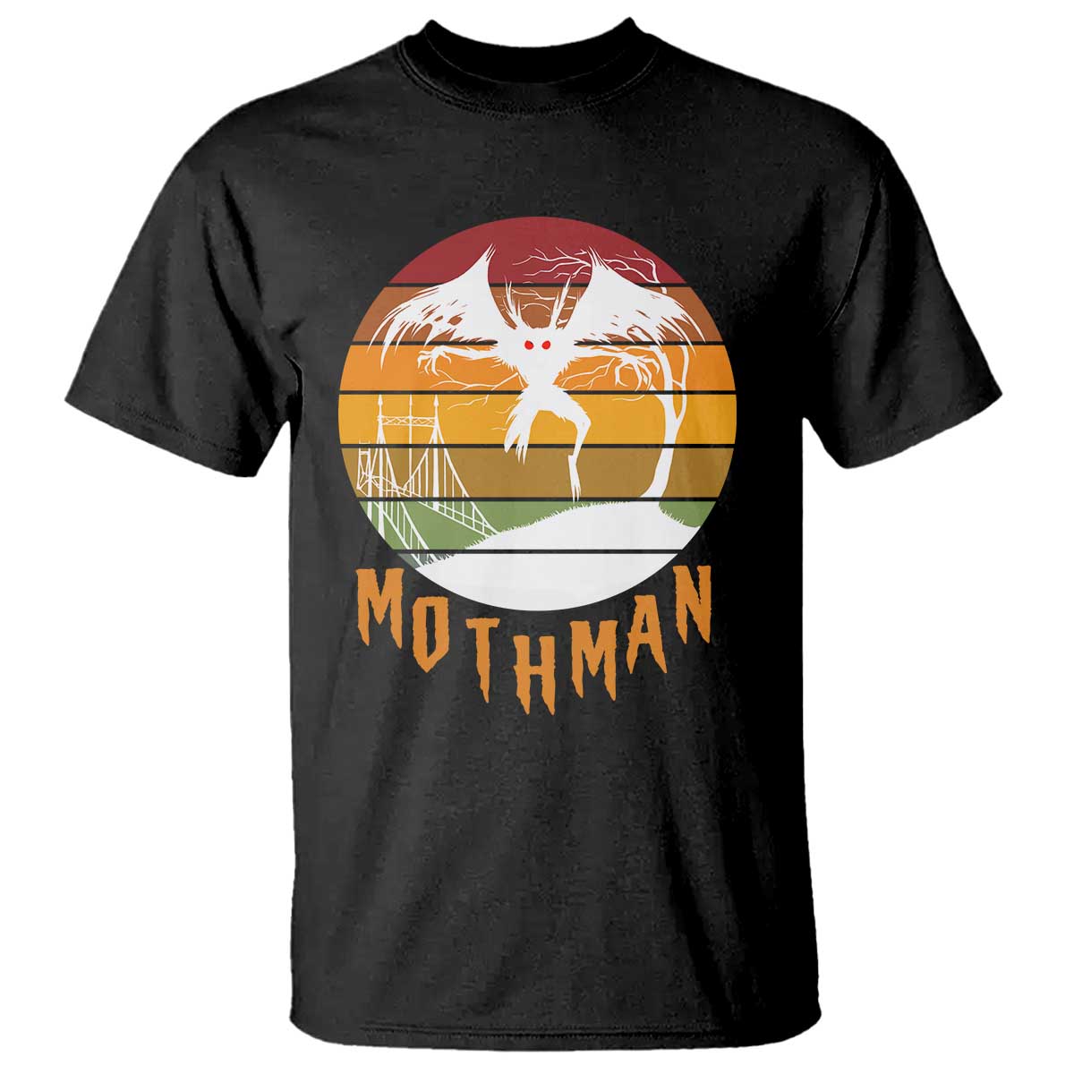 Mothman T Shirt Retro Vintage Cryptid Gothic Horror Gift - Wonder Print Shop
