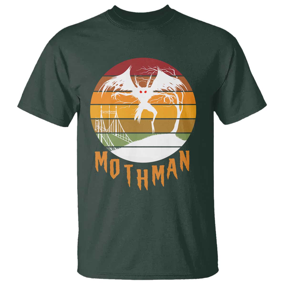 Mothman T Shirt Retro Vintage Cryptid Gothic Horror Gift - Wonder Print Shop