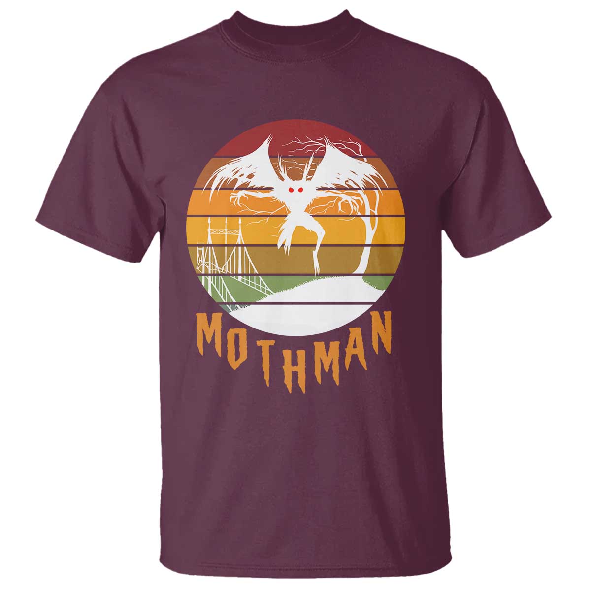 Mothman T Shirt Retro Vintage Cryptid Gothic Horror Gift - Wonder Print Shop