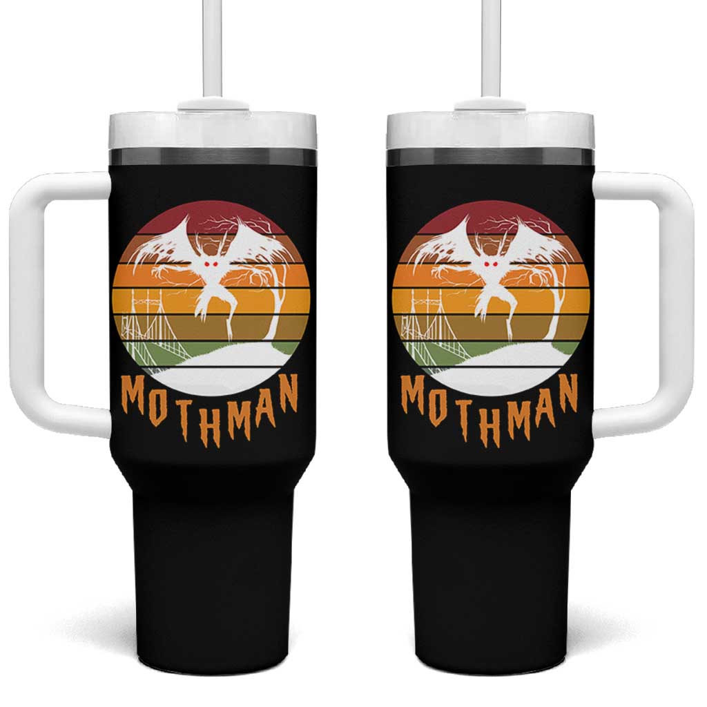 Mothman Tumbler With Handle Retro Vintage Cryptid Gothic Horror Gift