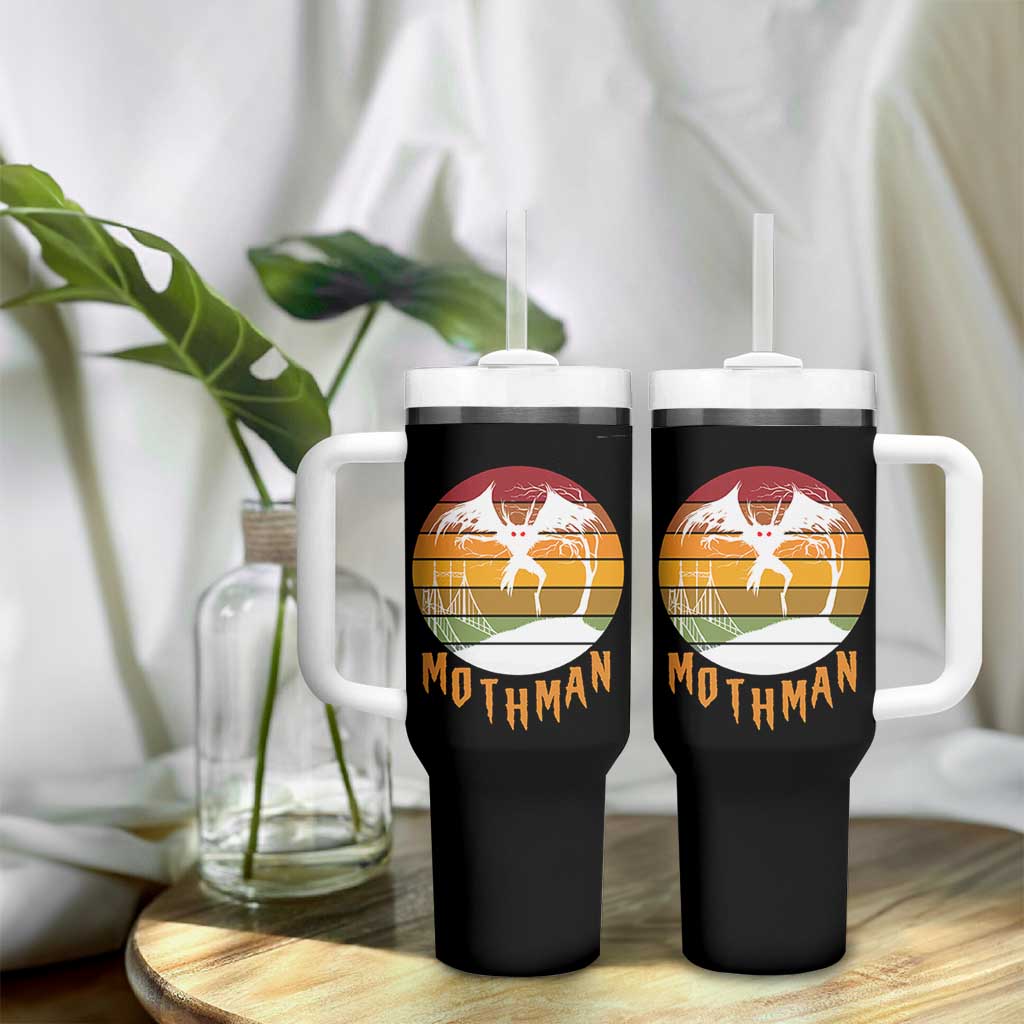 Mothman Tumbler With Handle Retro Vintage Cryptid Gothic Horror Gift